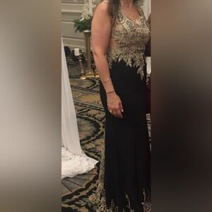 Black and gold evening gown